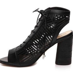 Black Peep Toe Booties